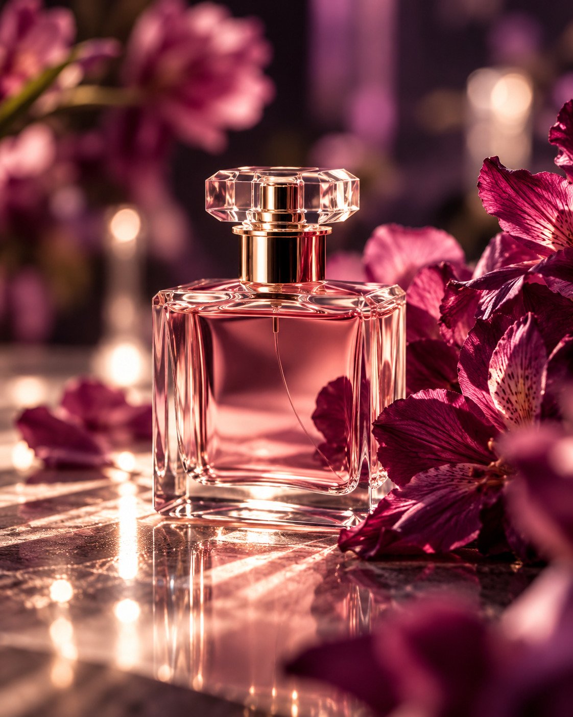 Frasco de perfume em close